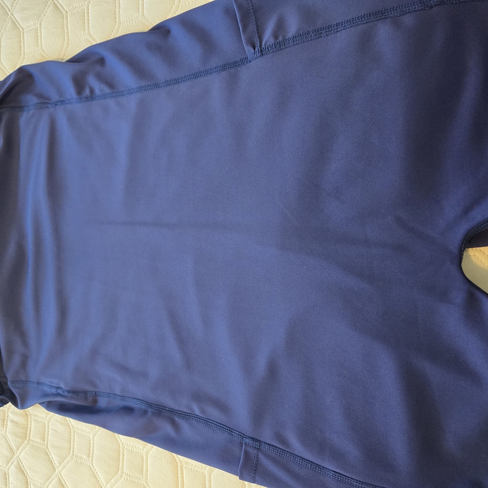 Navy Blue Racerback Athletic Dress - Picture 3 of 9